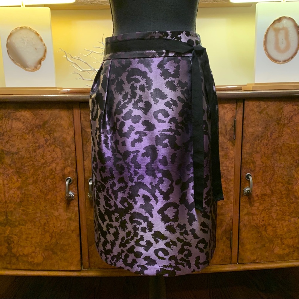 PETER NYGARD PURPLE OMBRÉ LEOPARD PRINT SKIRT